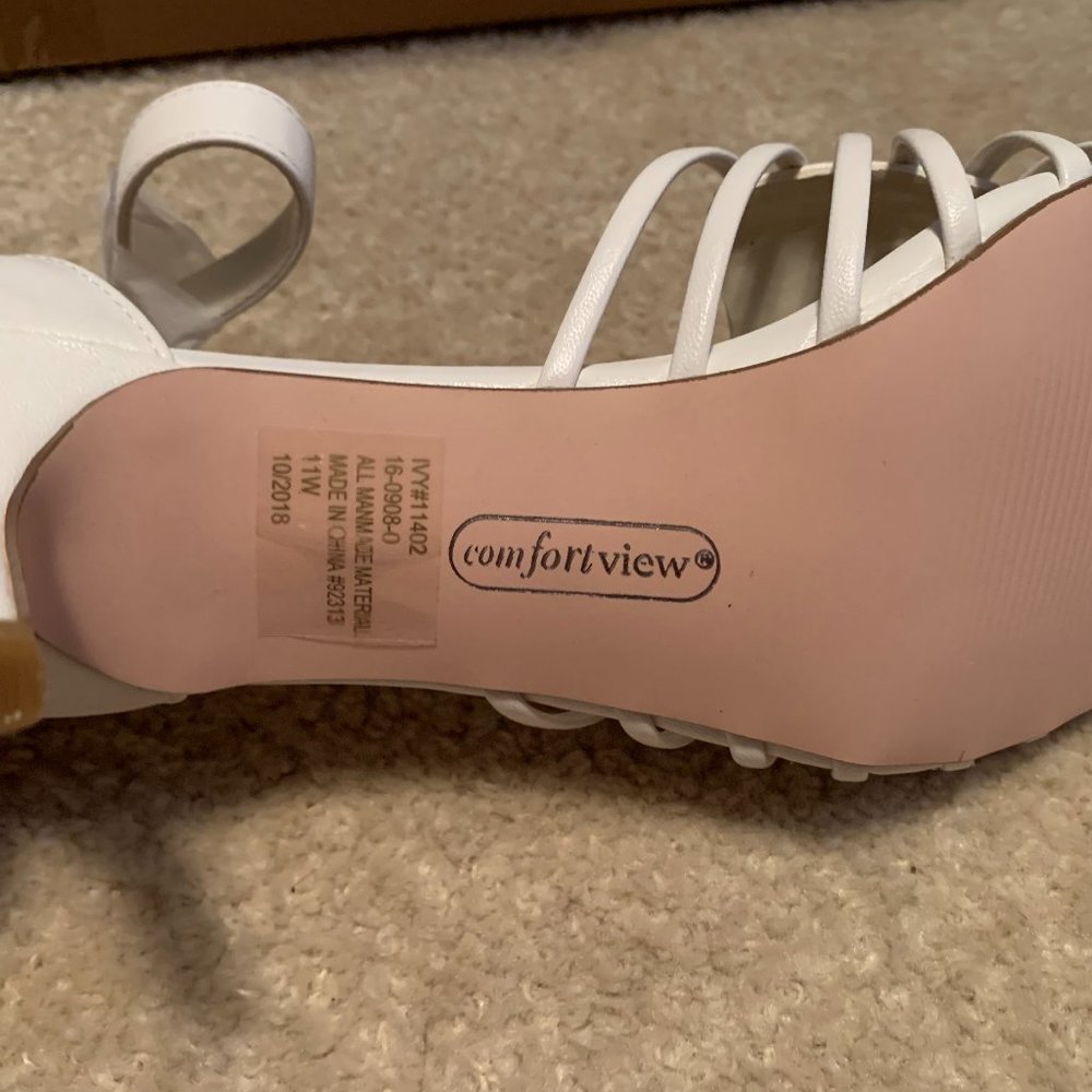 NWT NIB Comfortview White Ivy Strappy Sandal Size 11W - Picture 9 of 14